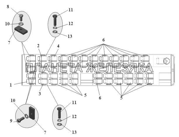 Установка сидений 152-6830006-10 МАЗ-152 (2011)